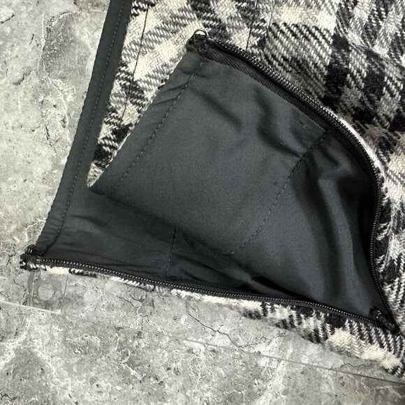 Vintage LL Bean Wool Blend Black & White Tartan Plaid Lined Skirt Size 8 Reg - Picture 3 of 6
